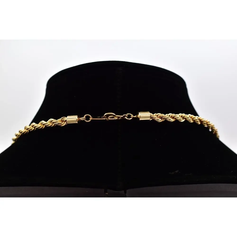 Vintage Gold Mesh Collar Necklace Woven Chain Statement Tubular Chunky 80s BinAU